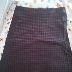 Margaret M black and burgundy patterned pencil skirt